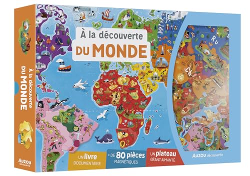 A LA DECOUVERTE DU MONDE: Avec un livre documentaire, + de 80 pièces magnétiques et un plateau géant aimanté von AUZOU