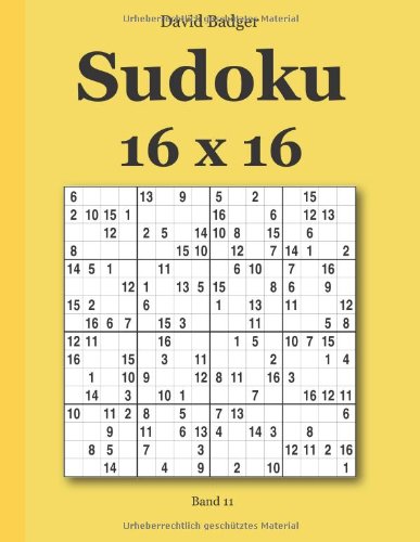 Sudoku 16 x 16 Band 11 von udv