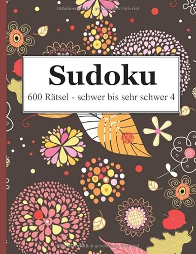 Sudoku - 600 Rätsel schwer bis sehr schwer 4 von udv