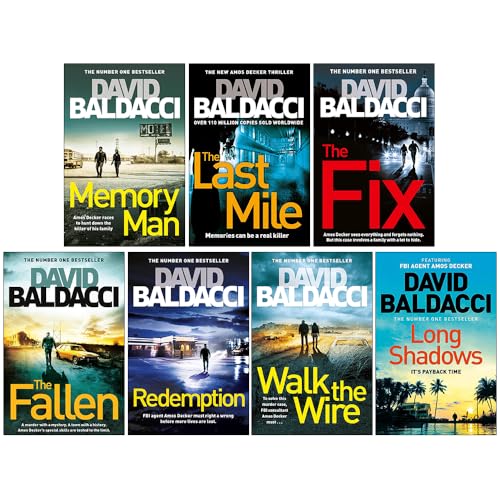 David Baldacci Amos Decker Series 5 Books Collection Set (Memory Man, The Last Mile, The Fix, The Fallen, Redemption)