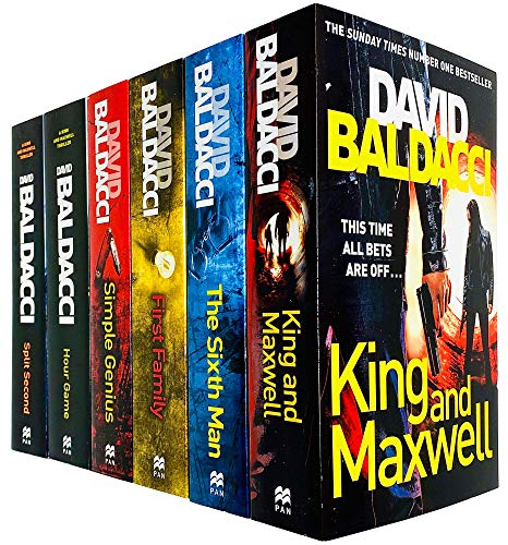 King and Maxwell Series 6 Books Collection Set by David Baldacci (Split Second, Hour Game, Simple Genius, First Family, Sixth Man & King and Maxwell)