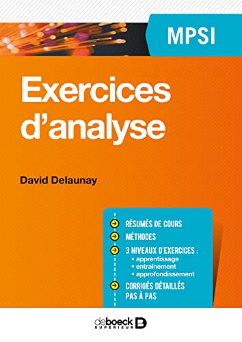 Exercices d'analyse MPSI von De Boeck Supérieur