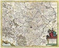 Historische Karte: Land Thüringen 1690: Landgraviatus Thuringia. In omnes suos Comitatus. (Plano) von Verlag Rockstuhl