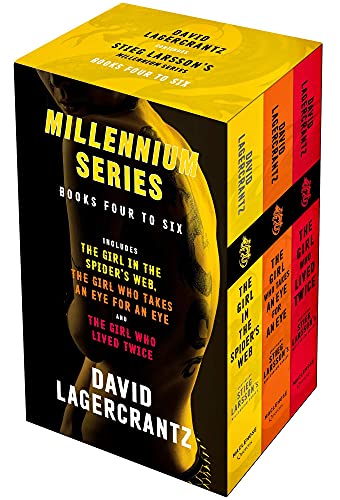Millennium series 3 Books Collection Box Set by David Lagercrantz (Books 4 - 6) (The Girl in the Spider's Web, The Girl Who Takes an Eye for an Eye & The Girl Who Lived Twice)
