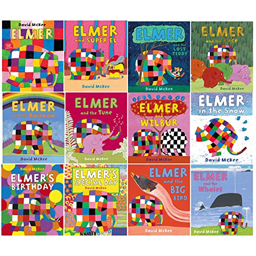 Elmer 10 Book Collection Set - Children Picture Flats Illustrated Elephant Pack