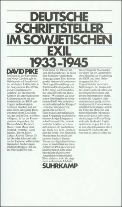 Deutsche Schriftsteller im sowjetischen Exil 1933-1945. Aus dem Amerikanischen von Lore Brüggemann: Deutsche Schriftsteller im sowjetischen Exil 1933–1945 von Suhrkamp Verlag