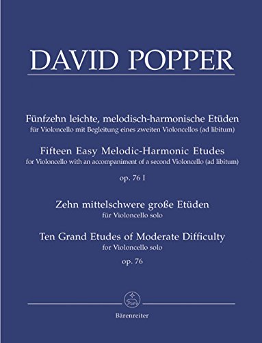 15 leicht, melodisch-harmonische Etüden op 76/1. 10 mittelschwere große Etüden op 76 für Violoncello solo. Spielpartitur(en) von Bärenreiter Verlag