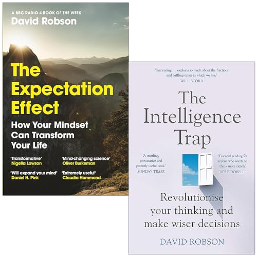 David Robson Collection 2 Books Set (The Expectation Effect [Hardcover], The Intelligence Trap)