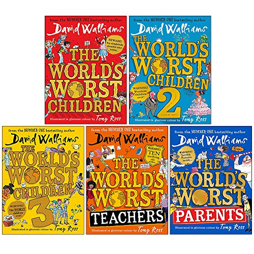 David Walliams World's Worst Children 5 Books Collection Set (World's Worst Children, The World's Worst Children 2, World's Worst Children 3, The World's Worst Teachers, The World’s Worst Parents)