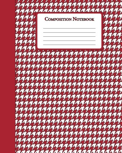 Composition Notebook: Lined - Red Houndstooth