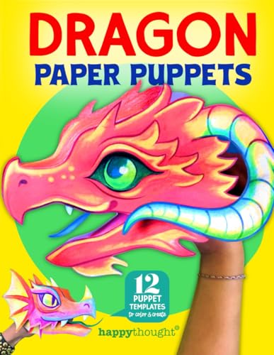 Dragon Paper Puppets: 12 puppet templates to color & create (Happythought craft workbooks, Band 8) von Independently published