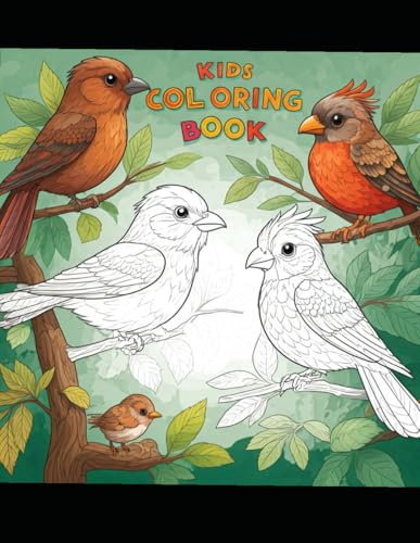 Birds to color: A fun coloring book with Facts for kids aged 5-8 von Independently published