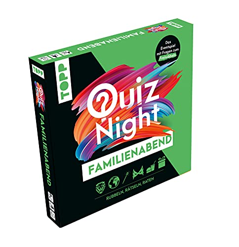 TOPP Quiznight: Familienabend - RUBBELN, RÄTSELN, RATEN: Quiz-Spiel für die ganze Familie - ab 10 Jahren - für 2-20 Spieler TOPP Quiznight: Familienabend - RUBBELN, RÄTSELN, RATEN: Quiz-Spiel für die ganze Familie - ab 10 Jahren - für 2-20 Spieler von Frech
