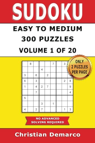 Sudoku Easy to Medium: Ideal for Beginners - Volume 1 of 20