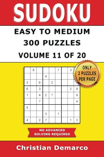 Sudoku Easy to Medium: Ideal for Beginners - Volume 11 of 20