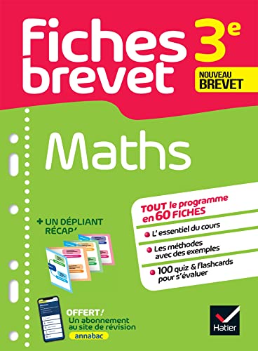 Fiches brevet Maths 3e Brevet 2024: fiches de révision & quiz von HATIER