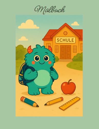 Malbuch: Hurra, ich komme in die Schule! – Mein buntes Einschulungs-Malbuch – (Das Kleine Monster) von Independently published