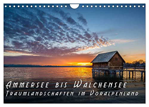 Ammersee bis Walchensee - Traumlandschaften im Voralpenland (Wandkalender 2024 DIN A4 quer), CALVENDO Monatskalender von CALVENDO
