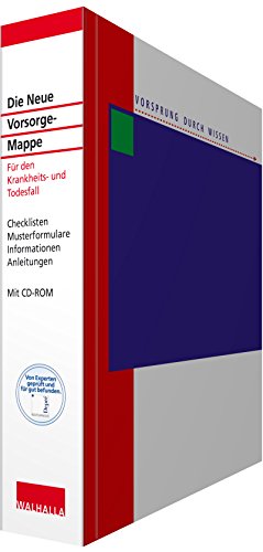 Die Neue Vorsorge-Mappe mit CD-ROM: Organisationshilfe im Krankheits- und Todesfall. Arbeitsblätter, Musterbriefe und Dokumente: Für den Krankheits- ... zur weiteren Bearbeitung zur Verfügung