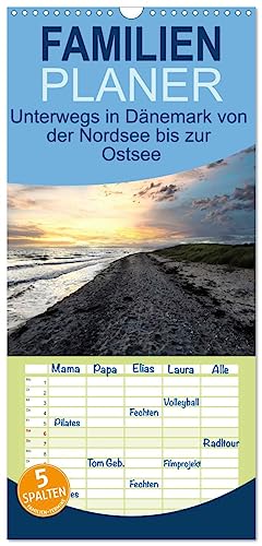 Familienplaner 2024 - Unterwegs in Dänemark von der Nordsee bis zur Ostsee mit 5 Spalten (Wandkalender, 21 cm x 45 cm) CALVENDO