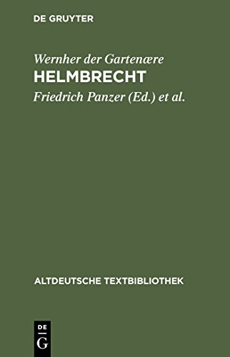 Altdeutsche Textbibliothek, Nr.11, Helmbrecht (Cover Bild kann abweichen) (Altdeutsche Textbibliothek, 11, Band 11) von de Gruyter