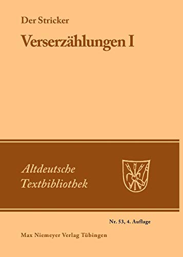 Verserzählungen 1 (Altdeutsche Textbibliothek, 53, Band 1)
