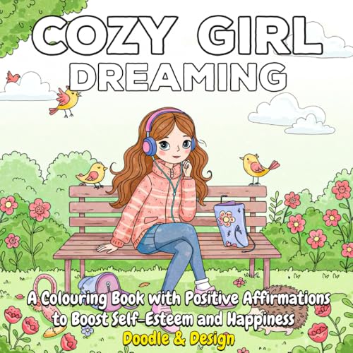 Cozy Girl Dreaming: A Coloring Book with Positive Affirmations to Boost Self Esteem & Happiness. Bold and Easy for Teens and Adults (Cute & Cozy Creations) von JAD Publishing Ltd
