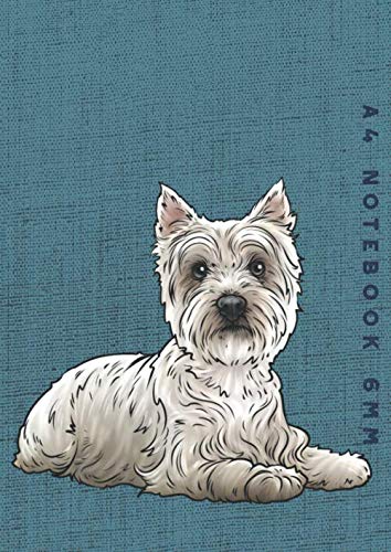 A4 Notebook 6mm: Westie Dog Lined Exercise Book