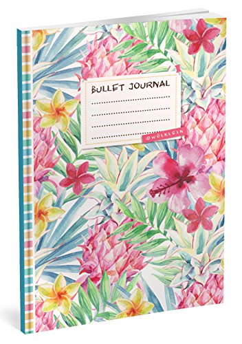 Bullet Journal: Punktraster Notizbuch (Ca. A5) + 100 Seiten + Vintage Softcover | TOP Motiv: Aquarell | Dotted Grid Notebook, Kaligrafie Papier, Punktpapier +++ Jetzt mit Register +++