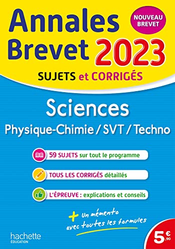 Annales BREVET 2023 - Sciences: Physique-chimie, SVT, Techno ; Sujets et corrigés von HACHETTE EDUC