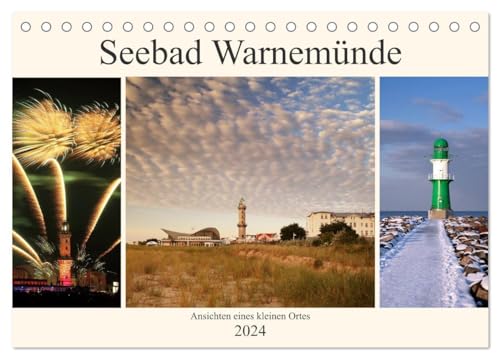 Seebad Warnemünde (Tischkalender 2024 DIN A5 quer), CALVENDO Monatskalender: Urlaubsort an der Ostsee von CALVENDO
