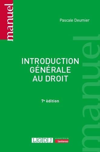 Introduction générale au droit von LGDJ