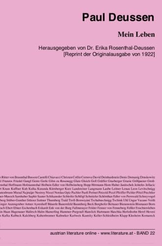 Mein Leben: Herausgegeben von Dr. Erika Rosenthal-Deussen [Reprint der Originalausgabe von 1922]