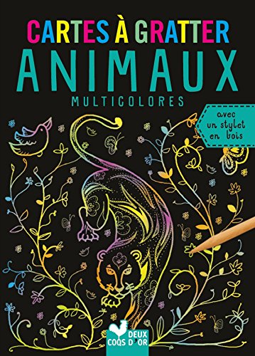Cartes à gratter - Animaux: Avec un stylet en bois