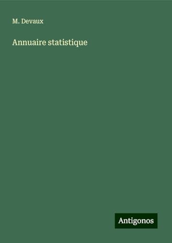 Annuaire statistique von Antigonos Verlag
