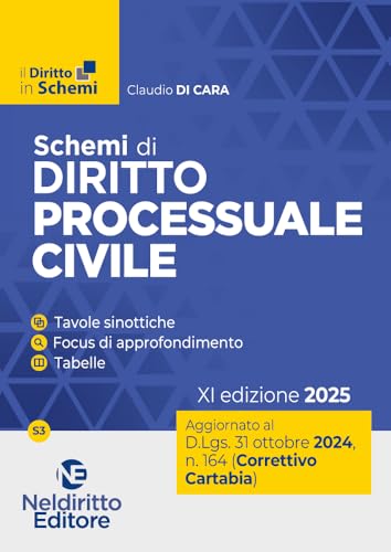 Schemi di diritto procedura civile. Aggiornato al Decreto Correttivo Cartabia D.Lgs. 31 ottobre 2024, n. 164 (Il diritto in schemi) von Neldiritto Editore