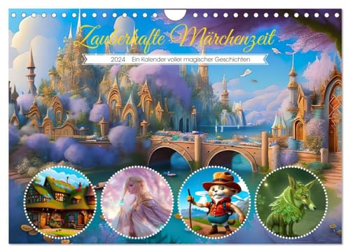 Zauberhafte Märchenzeit (Wandkalender 2024 DIN A4 quer), CALVENDO Monatskalender: Märchen und Fantasien - für ein glückliches Kinderlachen. (CALVENDO Spass) von CALVENDO