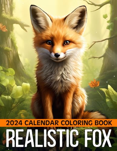 Realistic Fox 2024 Calendar Coloring Book: Immerse in the Beauty of Foxes Coloring Pages Relaxing Landscapes & Detailed Wildlife Animals Illustrations for Adults Relaxation von Independently published
