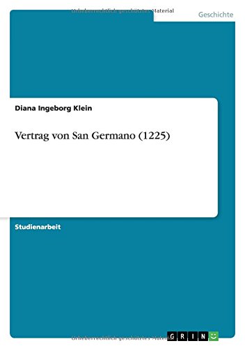 Vertrag von San Germano (1225) von Books on Demand