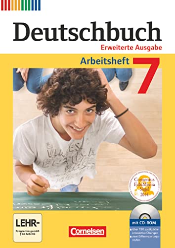 Deutschbuch - Sprach- und Lesebuch - Zu allen erweiterten Ausgaben - 7. Schuljahr: Arbeitsheft mit Lösungen und Übungs-CD-ROM