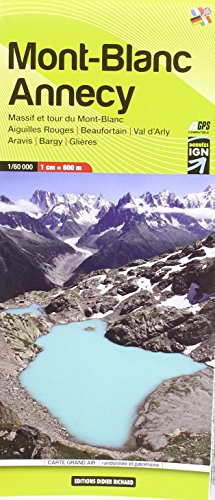 Libris Wanderkarte 02 Mont Blanc Annecy 1 : 60 000: Massif et tour du Mont-Blanc, Aiguilles Rouges, Beaufortain, Val d'Arly, Aravis, Bargy, Glières (Randonnée, Band 2)