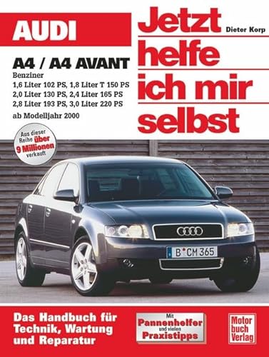 Audi A4 Benziner: 1,6 Liter 102 PS; 1,8 Liter T 150 PS; 2,0 Liter 130 PS; 2,4 Liter 175 PS; 2,8 Liter 193 PS; 3,0 Liter 220 PS (Jetzt helfe ich mir selbst)