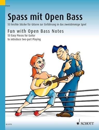 Spass mit Open Bass: 50 leichte Stücke für Gitarre zur Einführung in das zweistimmige Spiel. Gitarre. von Schott Music
