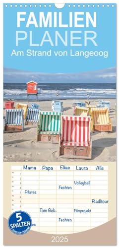 Familienplaner 2025 - Am Strand von Langeoog mit 5 Spalten (Wandkalender, 21 cm x 45 cm), CALVENDO