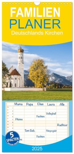 Familienplaner 2025 - Deutschlands Kirchen mit 5 Spalten (Wandkalender, 21 cm x 45 cm), CALVENDO: Brillante Fotografien von prachtvollen Kirchen und Domen von CALVENDO