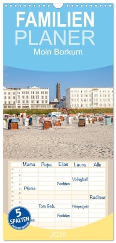Familienplaner 2025 - Moin Borkum mit 5 Spalten (Wandkalender, 21 cm x 45 cm), CALVENDO: Die beliebte Insel auf brillanten Fotografien erleben. von CALVENDO