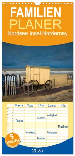 Familienplaner 2025 - Nordsee Insel Norderney mit 5 Spalten (Wandkalender, 21 cm x 45 cm), CALVENDO