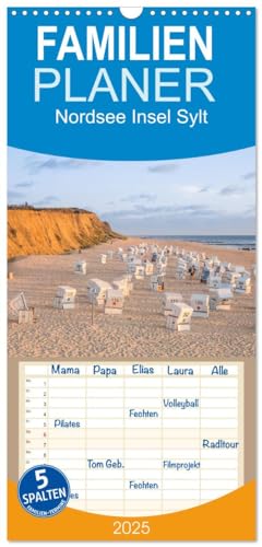 Familienplaner 2025 - Nordsee Insel Sylt mit 5 Spalten (Wandkalender, 21 cm x 45 cm), CALVENDO von CALVENDO