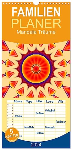 Familienplaner 2024 - Mandala Träume mit 5 Spalten (Wandkalender, 21 cm x 45 cm) CALVENDO von CALVENDO