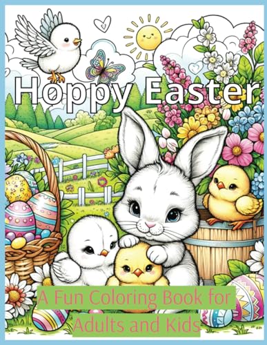 Hoppy Easter Coloring Book: A Challenging Easter Coloring Book in High Detail for Seniors, Adults and Kids von Independently published